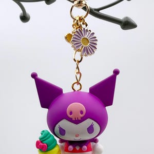 Adornos de cremallera Sanrio Hello Kitty Keroppi para bolsos, carteras, monederos, fundas de teléfono, llaveros y cordones. Kuromi #1