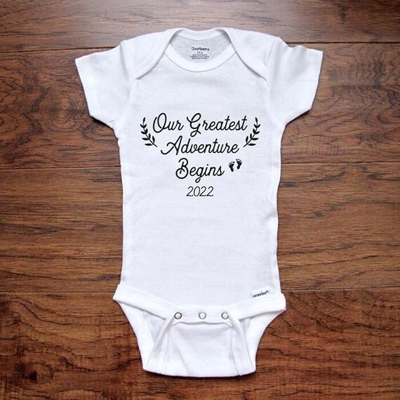 Nuestra Mayor Aventura Comienza 22 Pies Deja Bebe Onesie Etsy