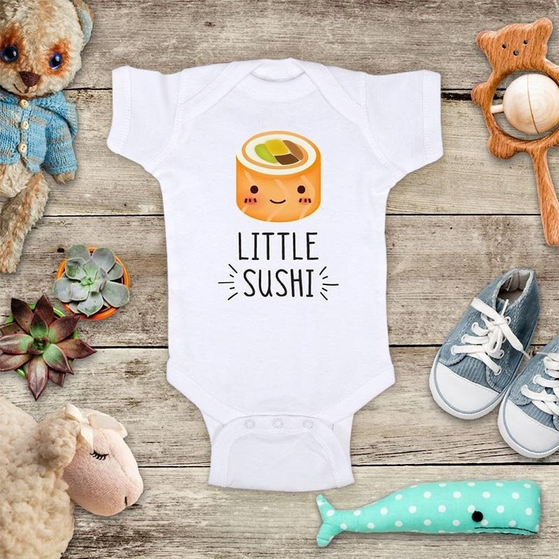 Little Sushi Baby Sushi Cute Asian Food Funny Baby Bodysuit Etsy