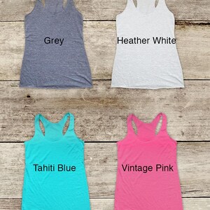 No One Likes A Shady Beach ocean waves running Soft Tri-blend Soft Racerback Tank fitness gym yoga exercise birthday gift image 3