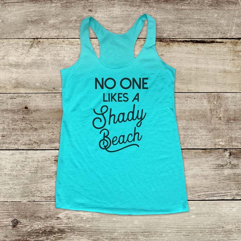 No One Likes A Shady Beach ocean waves running Soft Tri-blend Soft Racerback Tank fitness gym yoga exercise birthday gift image 1