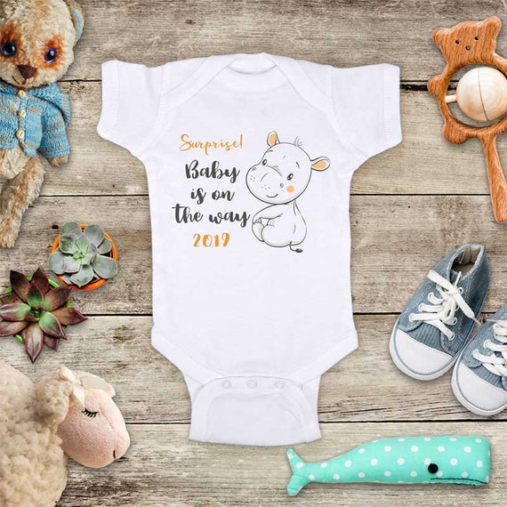 Surprise Baby Is On The Way 21 Or 22 Baby Hippo Etsy