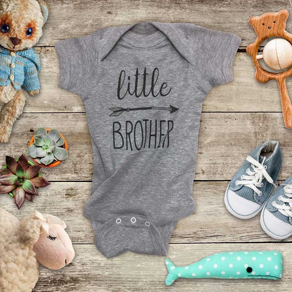 Little BROTHER Hipster Arrow Baby Bodysuit for Baby Announcement
