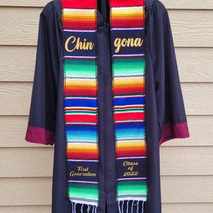 Custom Sarape Graduation Stole, Personalized Stole, Class of 2023, Mexican Graduation Stole