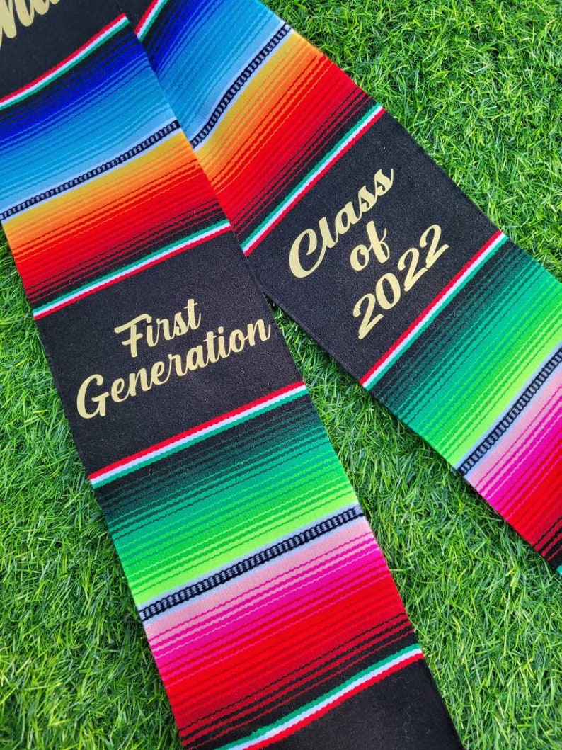 Custom Sarape graduation stole, personalized stole, Class of 2022, Mexican stole, senior sash, Estola de graduación, Vinyl customization 