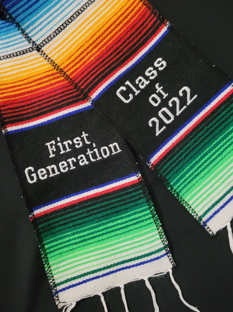 Custom Sarape graduation stole, saltillo sash, class of 2022, personalized stole, Mexican stole, senior sash, estola de graduación 