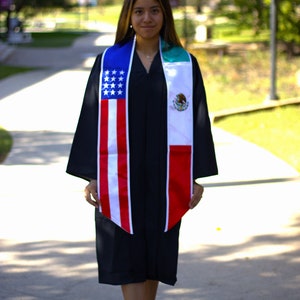 Mexican American Graduation Stole, First Generation, Class of 2024, graduation sash, satin stole, Mexican graduation stole