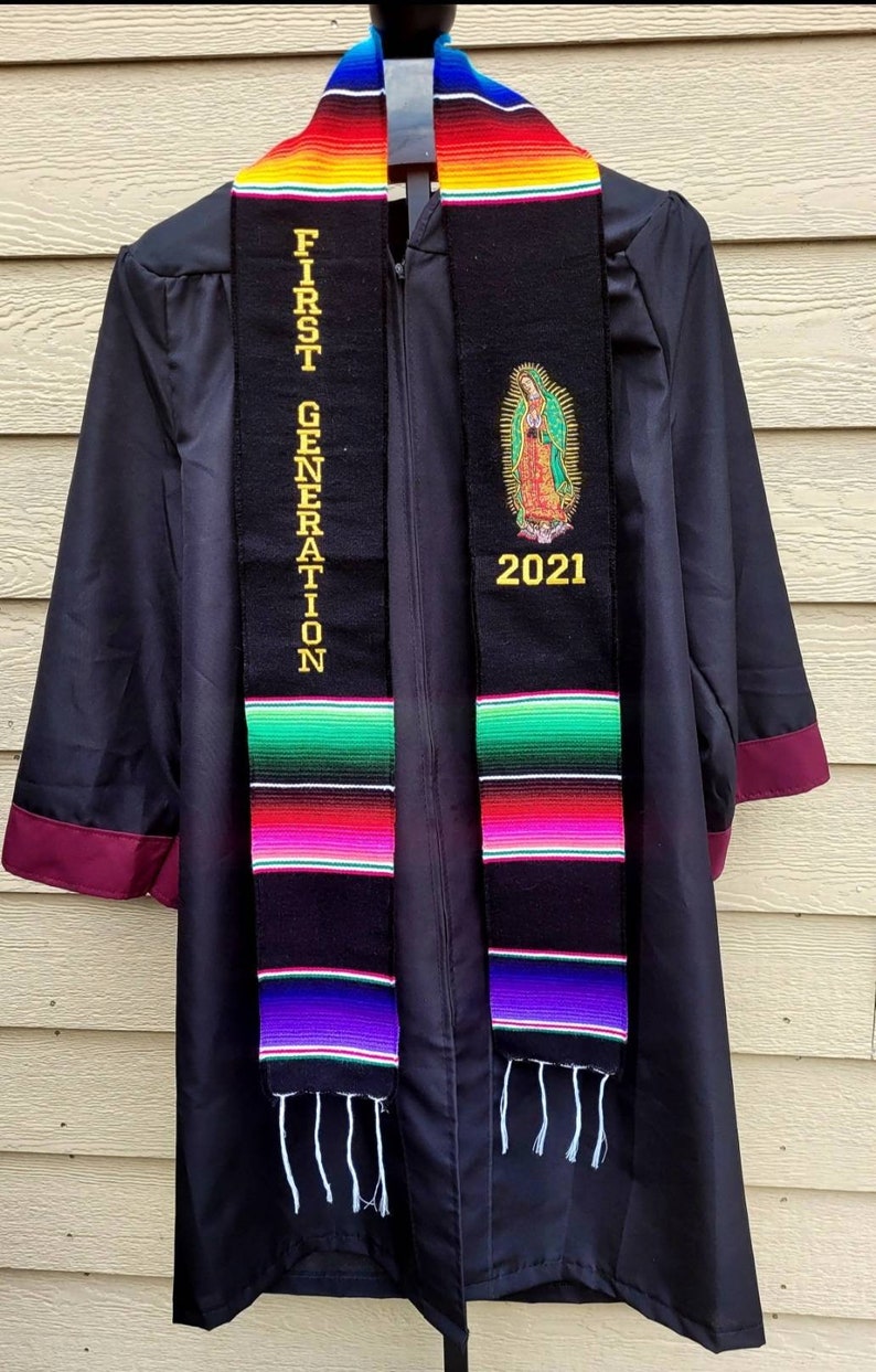 Sarape graduation stole, saltillo sash, class of 2021, Mexican stole, senior sash, Hecho en Mexico, First Generation, virgen de guadalupe 