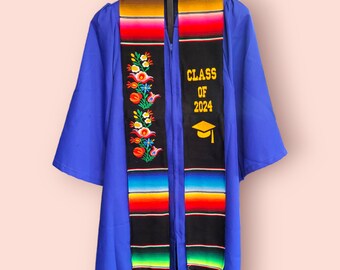 Class of 2024, Mexican Graduation Stole, Sarape Stole, Graduation Sash