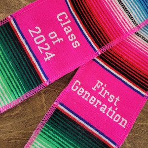 Custom Sarape graduation stole, saltillo sash,class of 2024, personalized stole, Mexican graduation stole, senior sash, estola de graduación