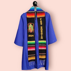Estola de graduación mexicana, estola de Sarape, estola Virgen de primera generación, clase de 2024, estola de Sarape personalizada, faja personalizada