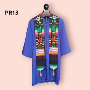 Custom Graduation Stole, Serape sash, Graduation sash, Puerto Rico Stole, Puerto Rican Stole, Puerto Rico Graduation Stole