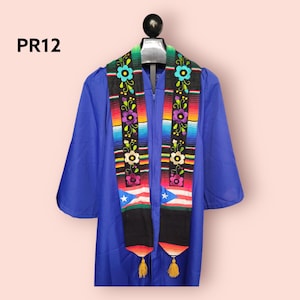 Custom Graduation Stole, Serape sash, Graduation sash, Puerto Rico Stole, Puerto Rican Stole, Puerto Rico Graduation Stole