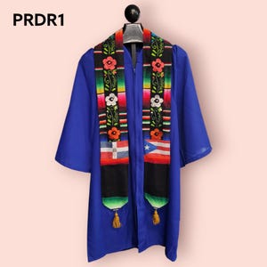 Estola de Puerto Rico/República Dominicana, Estola de Graduación, Estola de Graduación, Faja de Graduación, Faja Bordada Personalizada