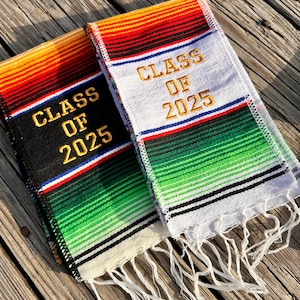 Mexican graduation stole, Class of 2025, Sarape stole, sarape sash