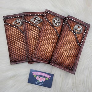 Monedero hecho a mano de cuero, Cartera cincelada hecha en mexico, con herramientas manuales