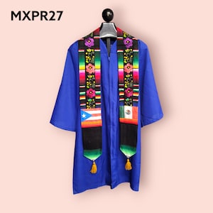 Custom Mexican Graduation Stole, Serape sash, Graduation sash, Puerto Rico Stole, Puerto Rican Stole, Mexico Graduation Stole