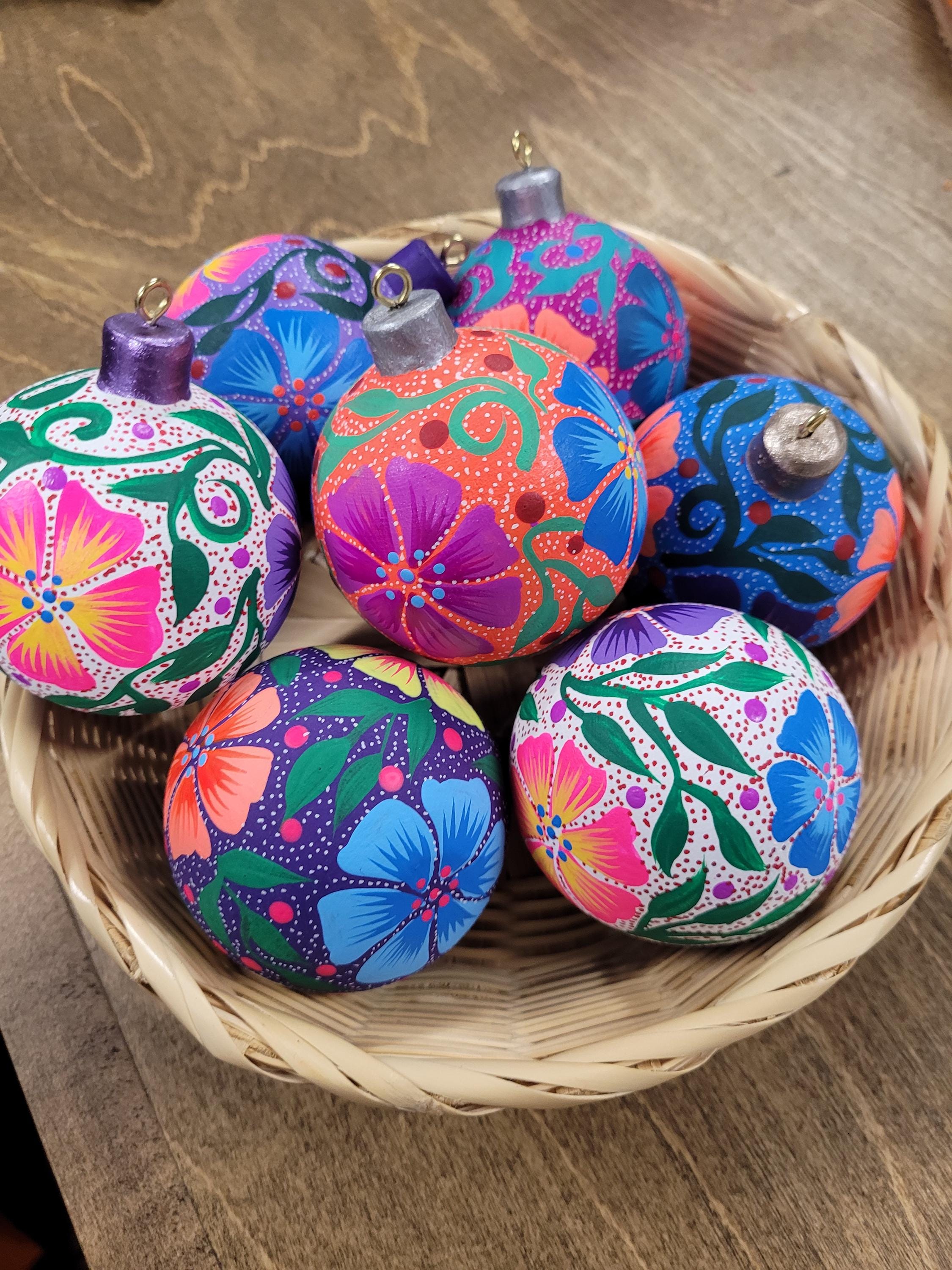 Hand painted Mexican ornaments,Mexican Christmas Ornaments,adorno de navidad,adorno Mexicano,Christmas Ornaments,Mexican Christmas Ornaments
