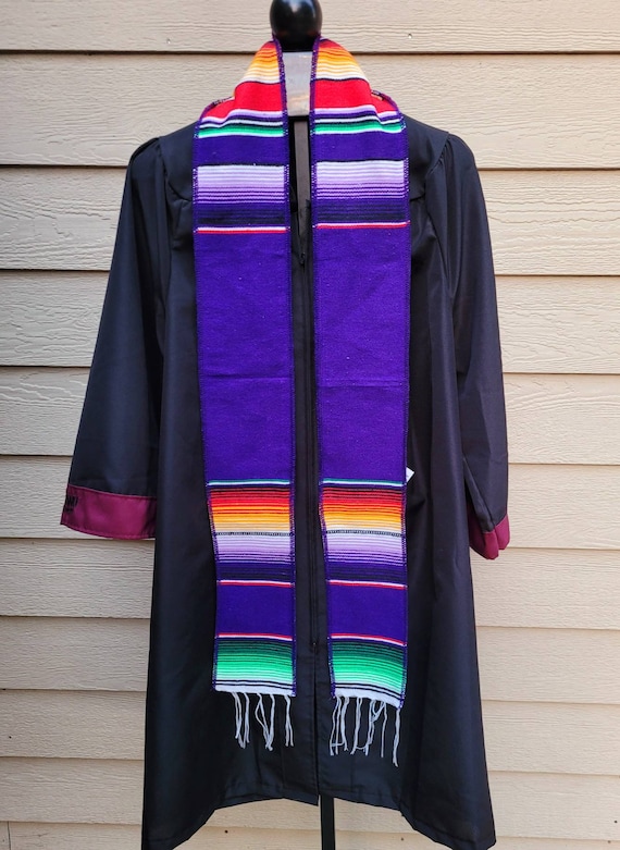 Graduation Cap and Gown Purple Class of 2024 Graduation Stole