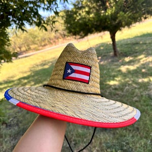 Straw Hat, Puerto Rican sombrero, Boricua Sun Hat, Puerto Rico Hat