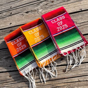 Mexican graduation stole, Class of 2025 graduation sash, Sarape stole, sarape sash