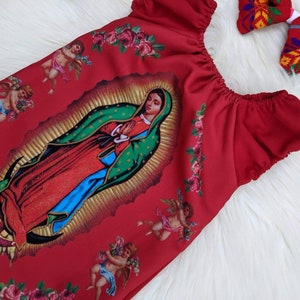 Virgen de Guadalupe Dress with Bow, Our Lady of Guadalupe Dress, Vestido de la virgen de guadalupe