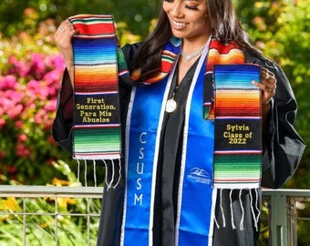 Custom Sarape graduation stole, saltillo sash, class of 2025 Mexican Sarape Sash, personalized stole, Mexican stole, estola de graduación