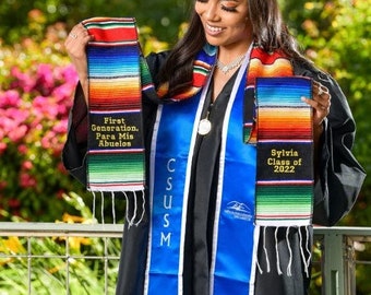 Custom Sarape graduation stole, saltillo sash, class of 2024, personalized stole, Mexican stole, senior sash, estola de graduación