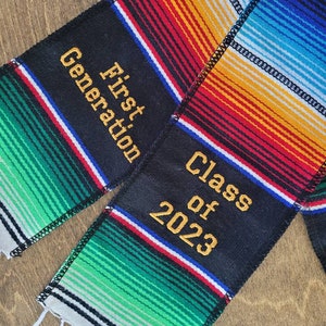 Custom Sarape graduation stole, saltillo sash, class of 2024, personalized stole, Mexican stole, senior sash, estola de graduación