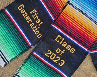 Custom Sarape graduation stole, saltillo sash, class of 2024, personalized stole, Mexican stole, senior sash, estola de graduación