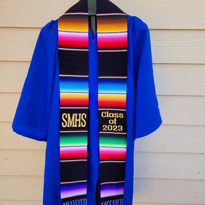 Custom Sarape graduation stole, personalized stole, Class of 2023, Mexican stole, senior sash, Estola de graduación