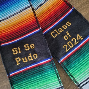 Custom Sarape graduation stole, saltillo sash, class of 2025,personalized stole, Mexican graduation stole, senior sash, estola de graduación