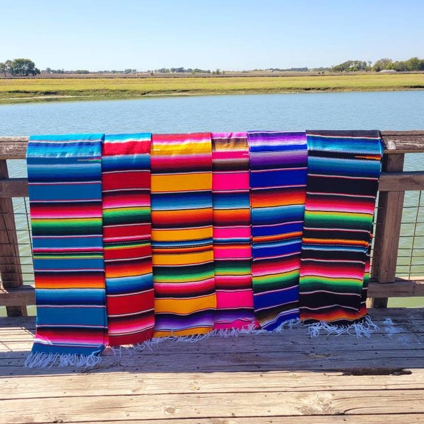Mexican Sarape Blanket, Beach Blanket, Picnic Serape Blanket