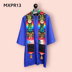 Custom Mexican Graduation Stole, Serape sash, Graduation sash, Puerto Rico Stole, Puerto Rican Stole, Mexico Graduation Stole