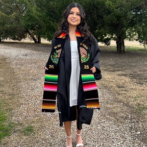 Class of 2025 Graduation Sash, Mexican Graduation Stole, Sarape Stole, Graduation Sash, Escudo Sash, Sarape graduation stole, Serape Stole