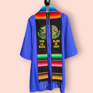 Class of 2024, Mexican Graduation Stole, Sarape Stole, Graduation Sash, Escudo Stole