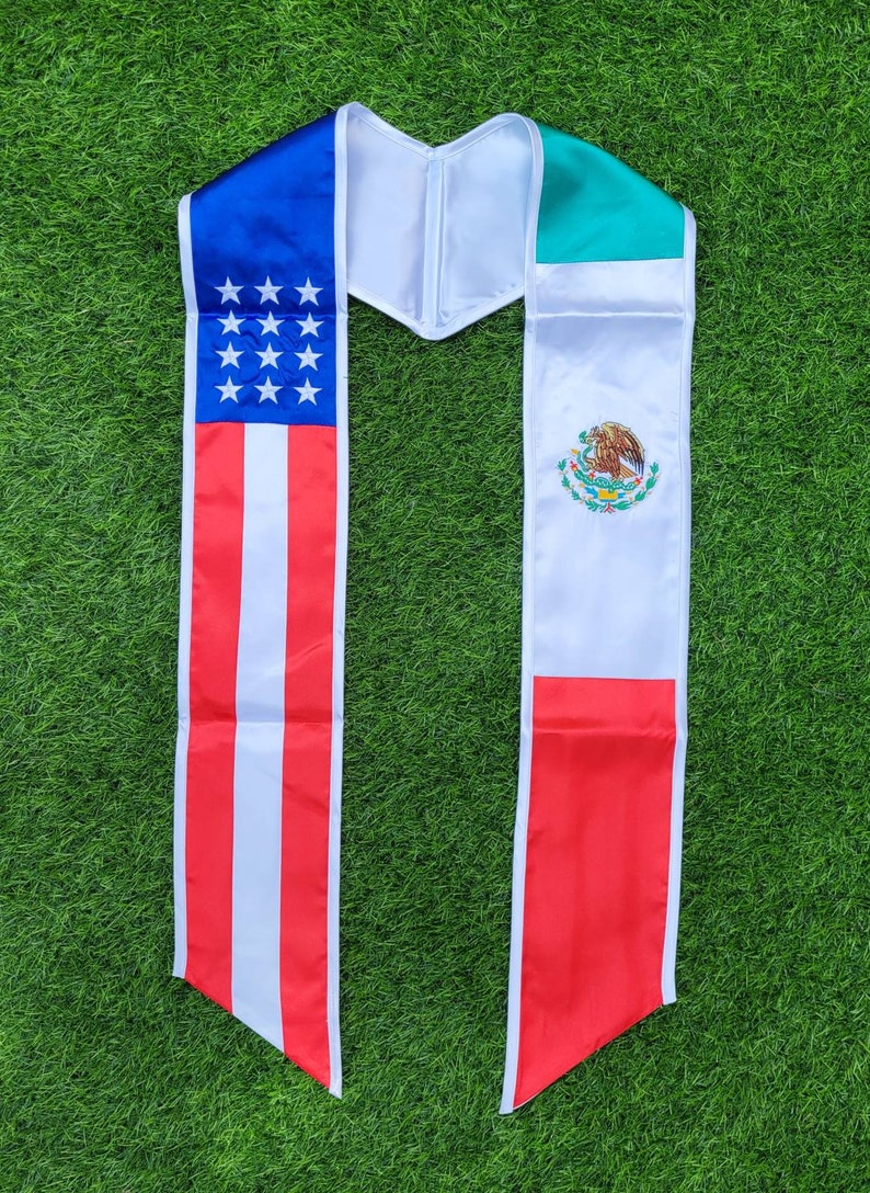 Mexican American Graduation Stole, First Generation, Class of 2022, graduation sash, satin stole, Mexican graduation stole 