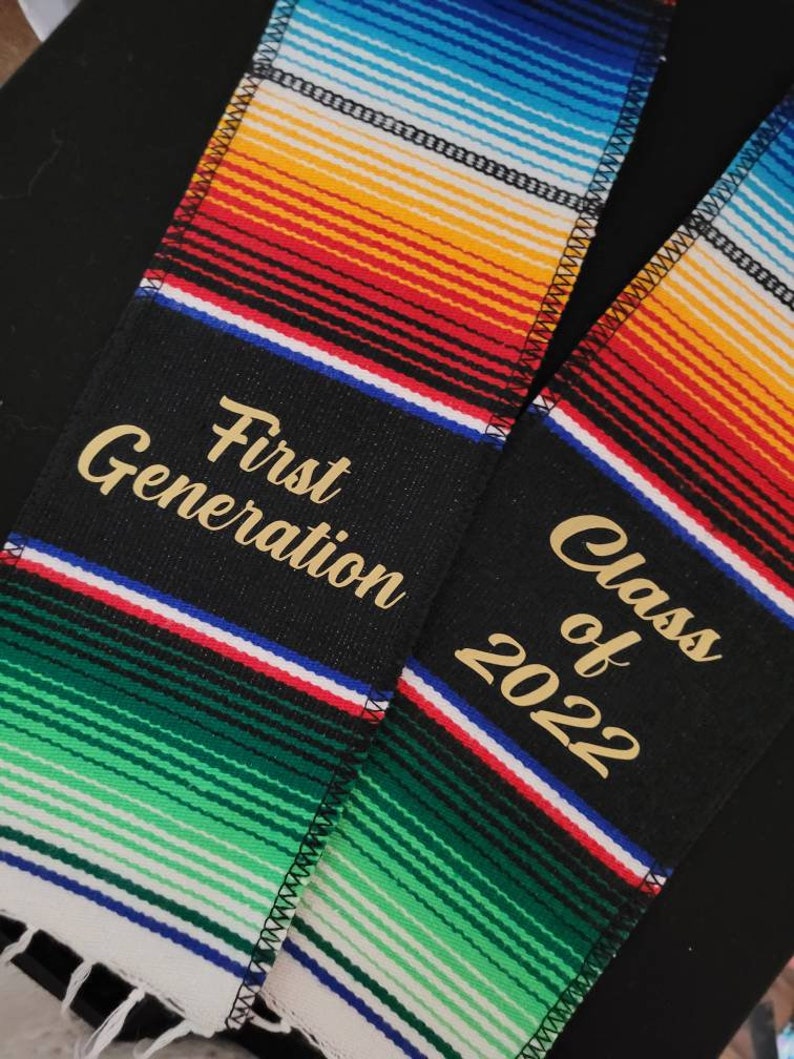 Custom Sarape graduation stole, personalized stole, Class of 2022, Mexican stole, senior sash, Estola de graduación, Vinyl customization 