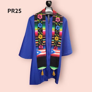 Custom Graduation Stole, Serape sash, Graduation sash, Puerto Rico Stole, Puerto Rican Stole, Puerto Rico Graduation Stole