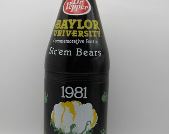BAYLOR UNIVERSITY Dr Pepper QUART Bottle - "Sic'em Bears - Believe it!" - On Sale + Free Shipping