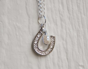 Good Luck Charm Necklace | silver, horseshoe charm, lucky