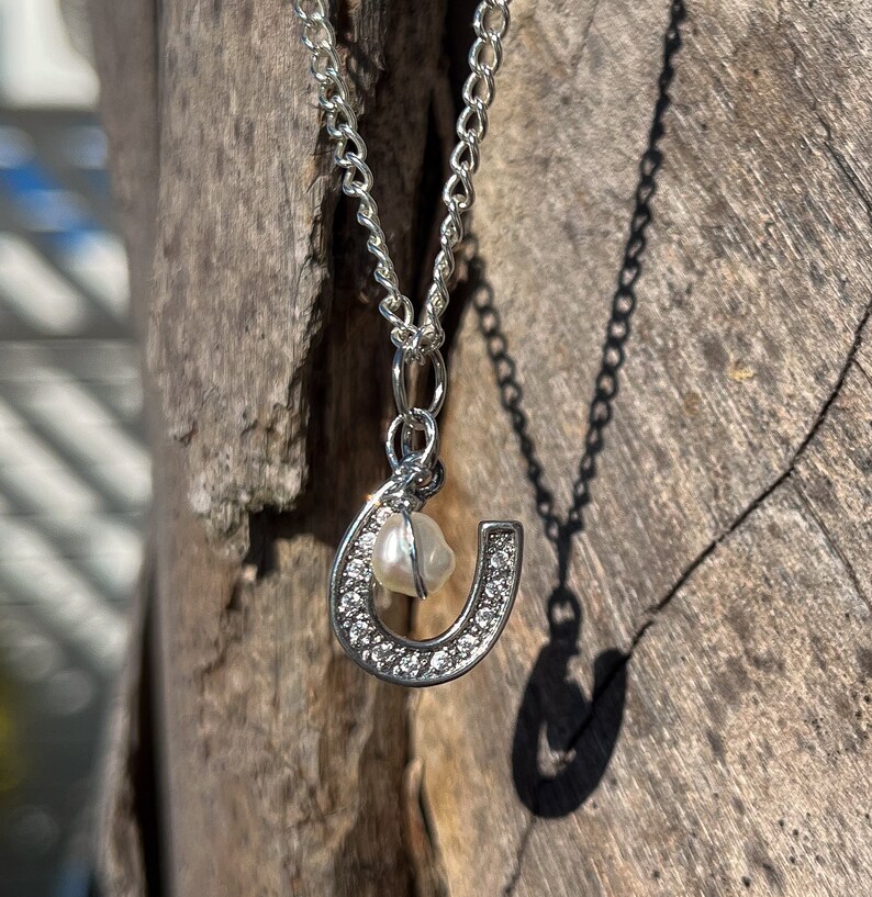 Good Luck Charm Necklace Silver, Horseshoe Charm, Lucky Etsy