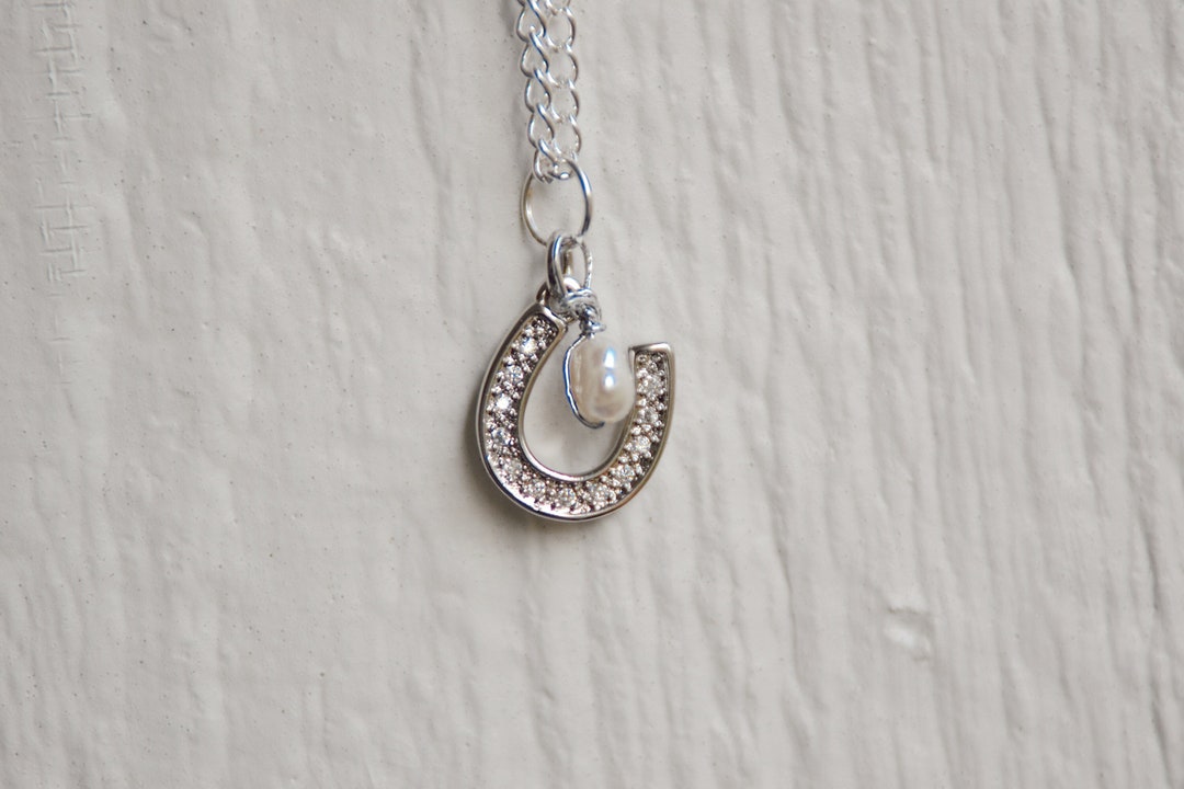 Good Luck Charm Necklace Silver, Horseshoe Charm, Lucky Etsy