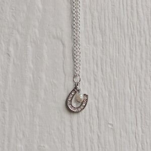 Good Luck Charm Necklace silver, horseshoe charm, lucky image 5