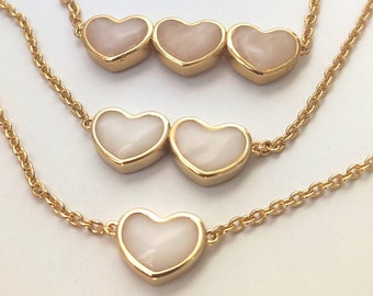 DIY Heart breastmilk Necklace or Bracelet | 1, 2, 3 or 4 breastmilk hearts | 925 silver, gold plated | DIY Breastmilk jewelry kit |