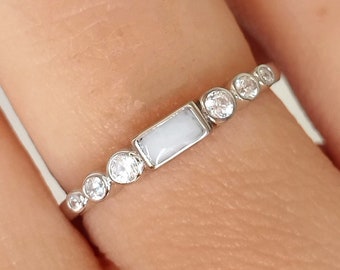 DIY Milk Ring Kit: Dainty 925 Sterling Silver Stackable Ring, keepsake jewelry