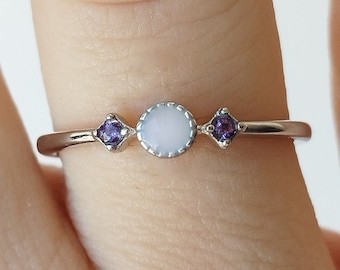 Birthstone Sterling Silver Milk Ring DIY Kit, keepsake jewelry