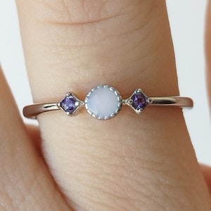 Birthstones Dainty Breastmilk Ring, 925 sterling silver ring, stackable Breastmilk ring, DIY Breastmilk kit, keepsake Breastmilk Jewelry