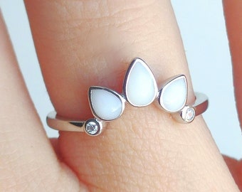 DIY Milk Ring Kit: 925 Sterling Silver 3-Drop Stacker Ring, keepsake jewelry