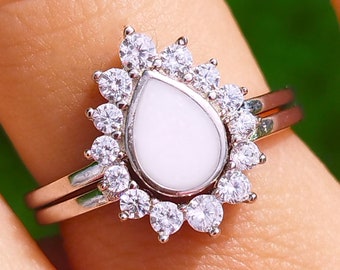 DIY Teardrop milk Ring Set: 925 Sterling Silver Stacker Ring Kit, keepsake jewelry